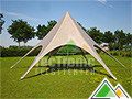 Stertent met taupe polyester zeil