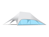 Zijwand stertent met panoramisch raam en rits